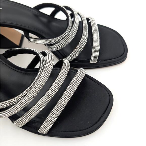 Circus NY Heddie Rhinestone Strap Heeled Sandals Women's Black Size US9M EU40 - Picture 10 of 10